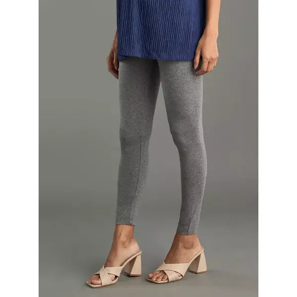 MAX FASHION Plain Maternity Leggings-Gray