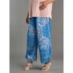 MAX FASHION Printed Wide Leg Maternity Pants-Blue