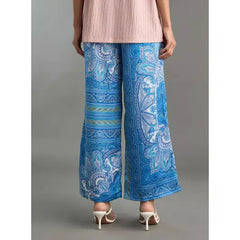 MAX FASHION Printed Wide Leg Maternity Pants-Blue