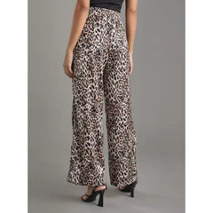 MAX FASHION Animal Print Wide Leg Maternity Pants-Multicolour