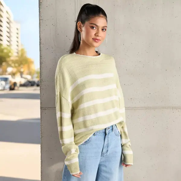 Striped Jumper green