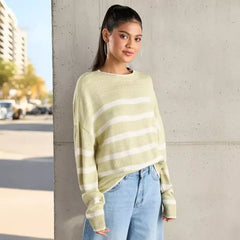 Striped Jumper green