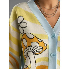 Mushroom Detail Button Through Cardigan