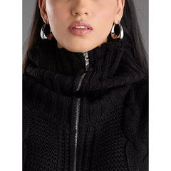 Zip Through Cable Knit Sweater Vest