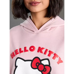 MAX FASHION Hello Kitty Print Hooded Sweatshirt-Pink
