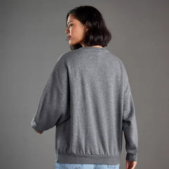 MAX FASHION My Melody Print Sweatshirt with Long Sleeves-Gray