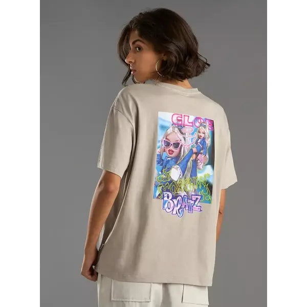 MAX FASHION Bratz Print T-shirt-Gray