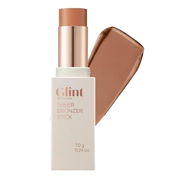 Glint Sheer Bronzer Stick  Creamy Buildable, Blendable Formula for Natural Contour, Long Lasting, Smooth, Versatile Use. Korean Makeup. Nose, Face, Cheeks.