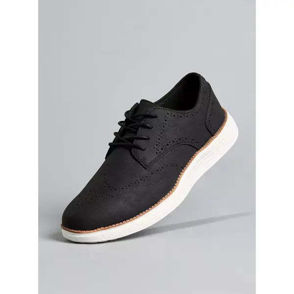 Textured Lace-Up Sneakers Black