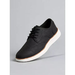 Textured Lace-Up Sneakers Black