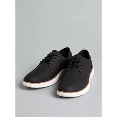 Textured Lace-Up Sneakers Black