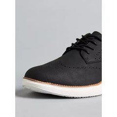 Textured Lace-Up Sneakers Black