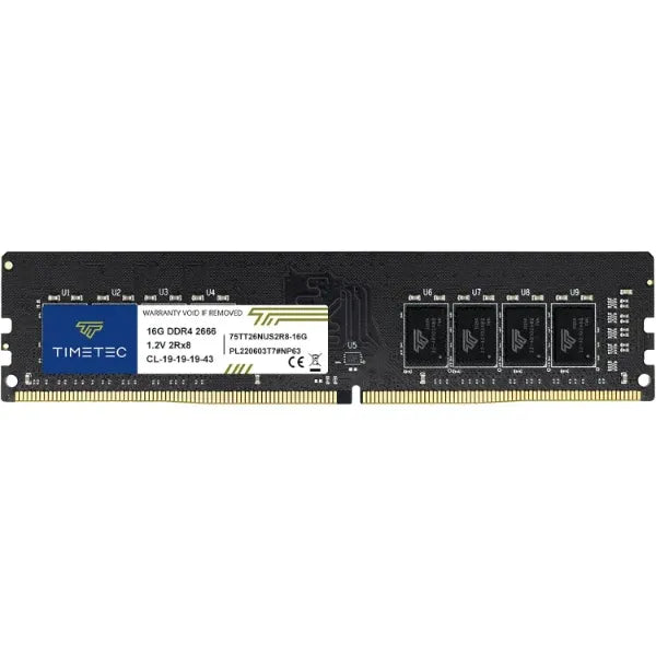Timetec 16GB DDR4 2666MHz (PC4-2666V) Desktop RAM – 288-Pin 1.2V CL19 DIMM Memory