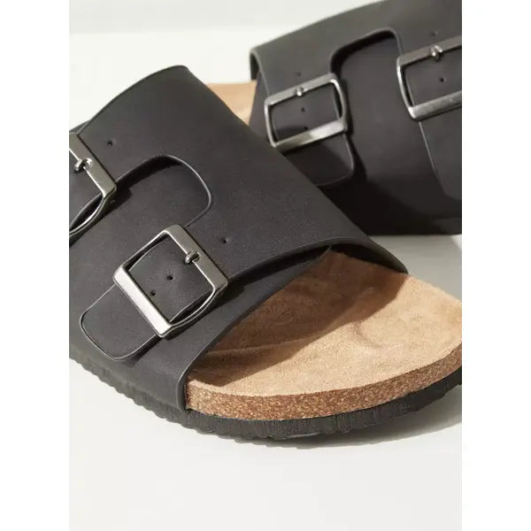 Buckle | Accent Slip-On Sandals - Black