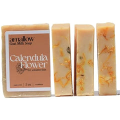 Amallow Premium Goat Milk Soap Bars Dry Skin, Gentle, Organic & Soothing Hand Made in USA with Real Goat Milk Large