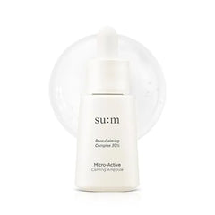 SU:M Micro Active Calming Ampoule Soothing Serum for Redness & Uneven Skin Texture, Provides Quick Relief for Sensitive Skin, Herbal Scent, Korean Skin Care