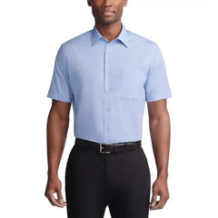 Van Heusen Poplin Solid Short-Sleeve Dress Shirt