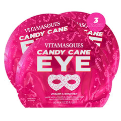 Vitamasques Candy Cane Vitamin C Eye Mask 3 Pack - Korean Skin Care Eye Mask with Aloe Vera to Reduce Puffy Eyes