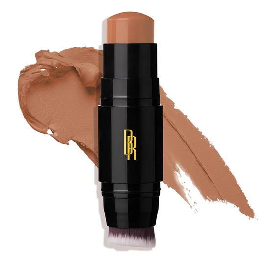 Black Radiance Color Perfect Foundation Stick with Built-In Soft Brush – Buildable, Blendable, Full-Coverage Cream Foundation for Contouring & Highlighting