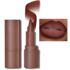 Erinde 2-in-1 Lip Liner and Lipstick Lip Combo Set, Matte Nude Dark Brown Red Lip Liner Creamy Lip Pencil Crayon, High Pigmented Long lasting Lipstick Makeup