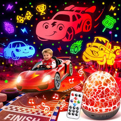 PIKOY Excavator Construction Toy Projector, 15 Sounds & 6 Films Truck Night Light