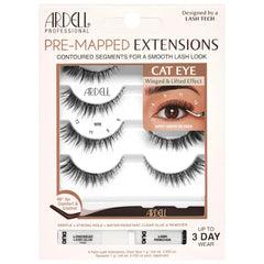 Ardell Pre-Mapped Eyelash Extensions Kit - False Lashes Doll Eye, Reusable Segmented Lash Strips, Long-Lasting with Lash Glue and Remover, 4 Pack