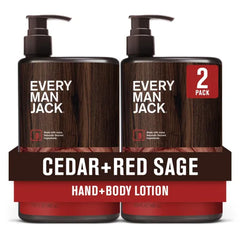 Every Man Jack Mens Hand & Body Lotion for All Skin Types - Dermatologist Tested & Hypoallergenic, Nourish Skin with Lightweight Fast Absorbing Lotion - 13.5oz (Pack of 2)