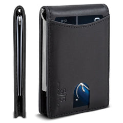 Serman Brands Money Clip Slim Wallet - RFID Blocking Minimalist Bifold for Men, Thin Front Pocket Design