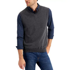 Club Room Men's Solid V-Neck Sweater Vest