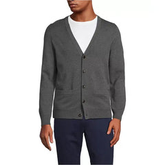 Lands' End Big & Tall Fine Gauge Cotton Cardigan