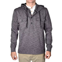 Vintage 1946 Men's Slub Knit Solid Drawstring Hoodie Sweater