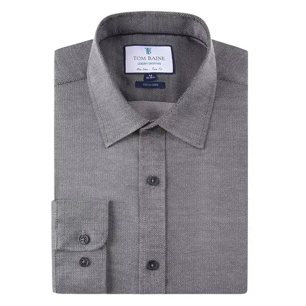 Tom Baine Men's Four-Way Stretch Jacquard Dress Shirt
