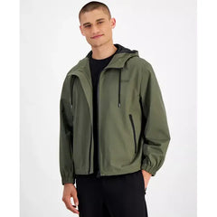 Men's Slim-Fit Lightweight Hooded Water-Repellent Windbreaker Jacket
