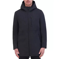 Men's Wool Melton Polyurethane Piping Detail Coat