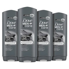 DOVE MEN + CARE Mens Body Wash, Dry Skin Body Wash with Micromoisture, Effectively Washes Away Bacteria While Nourishing Your Skin - 18 oz (Pack of 4)