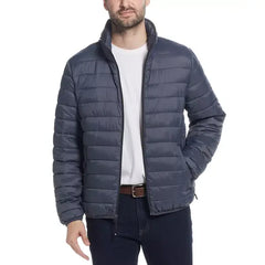 Men's Packable Neck Pillow Zip-Front Quilted Jacket