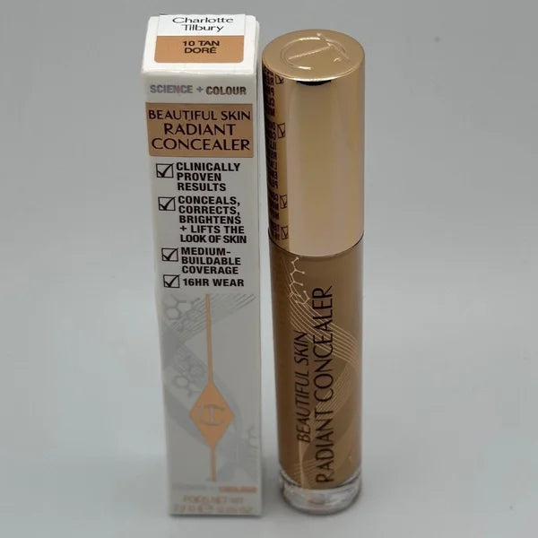 Charlotte Tilbury Beautiful Skin Radiant Concealer 10 Tan 0.25 oz