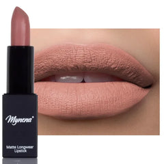 Mynena Bullet Matte Lipstick | Lightweight Super Soft Dry Finish Lip Bar | Cruelty-Free Vegan Sensitive Skin Safe | High Pigment Longwear Lip Stick