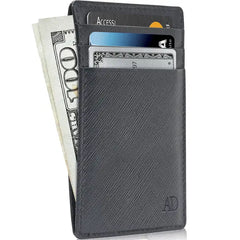 Access Denied RFID Blocking Front Pocket Wallet - Mini Slim Leather Card Holder