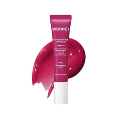 VIDIVICI Peptide Butter Tint Balm 10 Color Variants, Moisturizing Lip Tint with Melting Peptide Complex & Sheer Tinted Glow