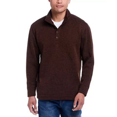 Weatherproof Vintage Men's Quarter Button Pullover Ribbed Fleece Sweater