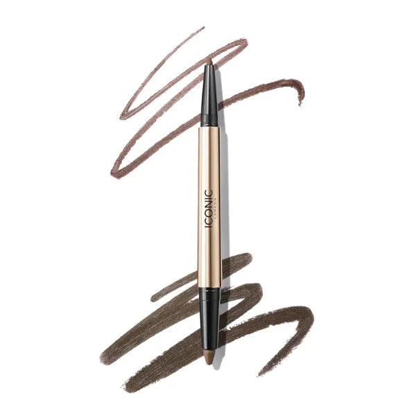 ICONIC LONDON Smokey Eye Duo Eyeliner | Creamy, Easy to Blend 2-in-1 Eyeliner Crayon, Water Resistant, Cruelty Free, Vegan Makeup, 0.027 oz