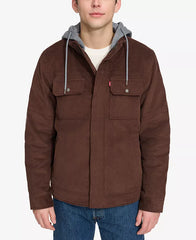 Men's Hooded Corduroy Zip Jacket