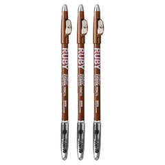 Ruby Kisses GoBrow Eyebrow Pencil, Sharpenable, Longwear, Long Lasting Eyebrow Wooden Pencil for Natural-Looking Brows 3 PACK