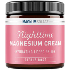 Magnum Solace Magnesium Lotion Nighttime Magnesium Cream Apply to Legs, Arms or Chest Topical Magnesium Chloride USA Made and Safe for Kids