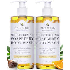 Tree to Tub Body Wash for Dry Skin & Sensitive Skin - pH Balanced Moisturizing Body Wash, Hydrating Sulfate Free Body Soap for Women & Men w/Organic Shea Butter, Natural Aloe