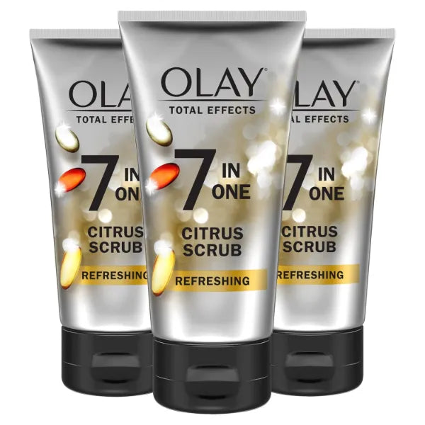 Olay Total Effects 7 In 1 Citrus Scrub and Refreshing and Revitalizing Foaming Facial Cleanser, 5.0 Ounces (Pack of 3)