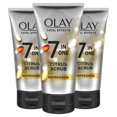 Olay Total Effects 7 In 1 Citrus Scrub and Refreshing and Revitalizing Foaming Facial Cleanser, 5.0 Ounces (Pack of 3)