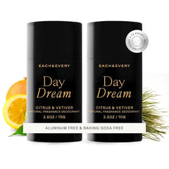 Each & Every Aluminum Free Deodorant for Women & Men - All Natural Deodorant for Sensitive Skin, EWG Verified - Clean, Baking Soda-Free, Plant-Based Fragrance - 2.5oz (2 Pack)