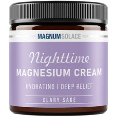 Magnum Solace Magnesium Lotion Nighttime Magnesium Cream Apply to Legs, Arms or Chest Topical Magnesium Chloride USA Made and Safe for Kids